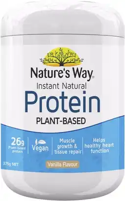 healthylife Natures Way Instant Plant Based Protein Powder Vanilla 375g offer