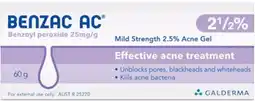 healthylife Benzac AC Mild Strength 2.5% Acne Gel 60g offer