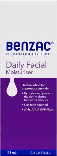 healthylife Benzac Daily Facial Moisturiser 118ml offer