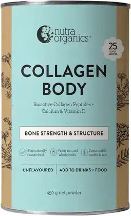 healthylife Nutra Organics Collagen Body Powder Unflavoured 450g offer