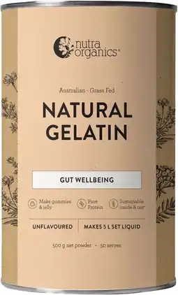 healthylife Nutra Organics Natural Gelatin Powder Unflavoured 500g offer