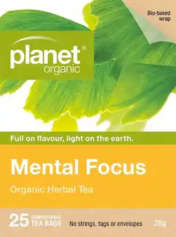 healthylife Planet Organic Mental Focus 25 Tea Bags offer