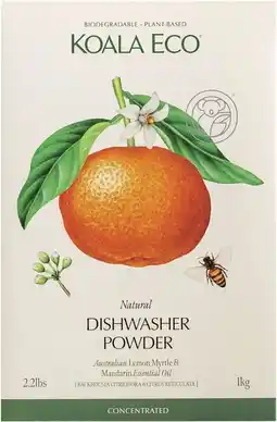 healthylife Koala Eco Natural Dishwasher Powder Lemon Myrtle & Mandarin 1kg offer