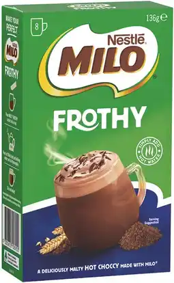 IGA Nestlé Milo Frothy Sachets 8 Pack offer