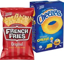 IGA Cheezels Box 110‐125g, French Fries or Samboy Potato Chips 175g Selected Varieties offer