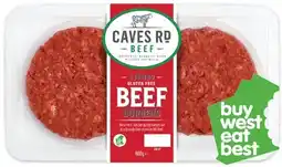 IGA Caves Rd Jumbo Beef Burger Patties 600g offer