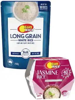 IGA Sun Rice Microwave Rice 250g or 2 Pack Cups Selected Varieties offer