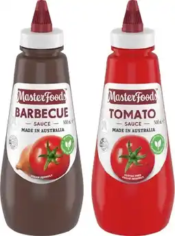 IGA MasterFoods Tomato or Barbecue Squeezy Sauce 475‑500mL Selected Varieties offer