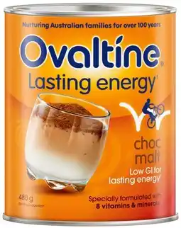 Ovaltine Lasting Energy Choc Malt Drink 480g