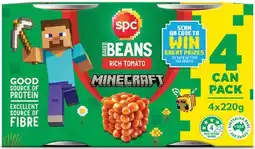 IGA SPC Baked Beans, Spaghetti or Spag‑A‑Saurus 4x220g Selected Varieties offer