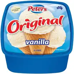 IGA Peters Original Ice Cream 4 Litre Selected Varieties offer