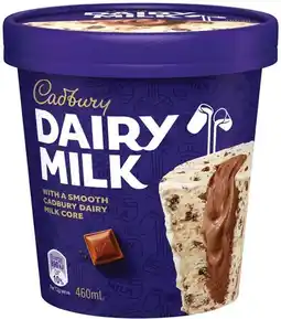 IGA Cadbury Ice Cream Tub 460mL Selected Varieties offer