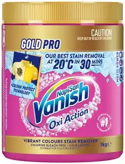 IGA Vanish NapiSan Gold Pro Oxi Action Stain Remover 1kg Selected Varieties offer