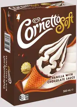 IGA Streets Cornetto Ice Cream 4 Pack Selected Varieties offer