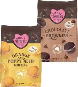 IGA Great Temptations Mini Cupcake or Muffins 5 Pack Selected Varieties offer