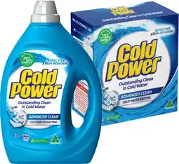 IGA Cold Power Laundry Liquid 2 Litre or Laundry Powder 2kg Selected Varieties offer