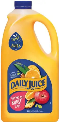 IGA Daily Juice Co No Added Sugar Breakfast Burst Juice or Cloudy Apple Juice 2 Litre offer