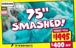 JB Hi-Fi 75" 4k qled smart tv offer
