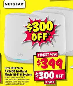JB Hi-Fi Orbi rbk763s ax5400 tri-band mesh wi-fi 6 system offer