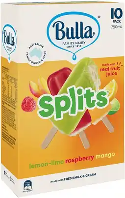 IGA Bulla Ice Cream Stick 8-14 Pack or Chupa Chups Mini 10 Pack Selected Varieties offer