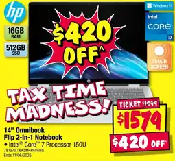 JB Hi-Fi 14" omnibook flip 2-in-1 notebook offer