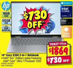 JB Hi-Fi 14" envy x360 2-in-1 notebook offer