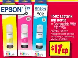 JB Hi-Fi Ecotank Ink Bottle offer