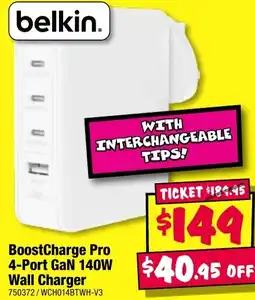 JB Hi-Fi Boostcharge pro 4-port gan 140w wall charger offer