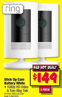 JB Hi-Fi Stick up cam battery white offer