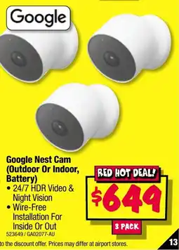 JB Hi-Fi Google Nest Cam (Outdoor Or Indoor, Battery) offer