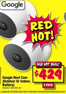 JB Hi-Fi Google nest cam (outdoor or indoor, battery) offer