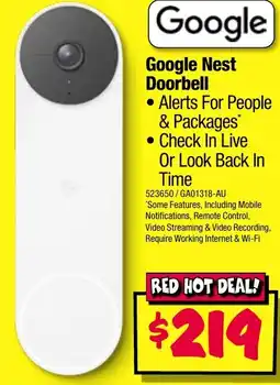 JB Hi-Fi Google nest doorbell offer