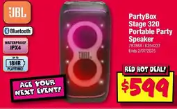 JB Hi-Fi Partybox stage 320 portable party speaker offer