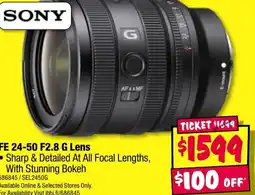 JB Hi-Fi FE 24-50 F2.8 G Lens offer