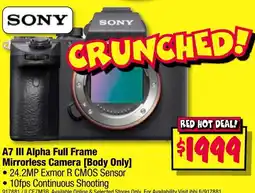 JB Hi-Fi A7 iii alpha full frame mirrorless camera [body only] offer
