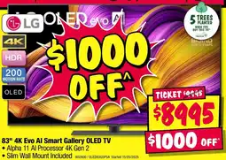 JB Hi-Fi 83" 4k evo al smart gallery oled tv offer