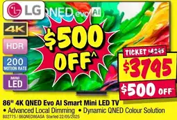 JB Hi-Fi 86" 4k qned evo al smart mini led tv offer