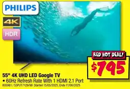 JB Hi-Fi 55" 4k uhd led google tv offer