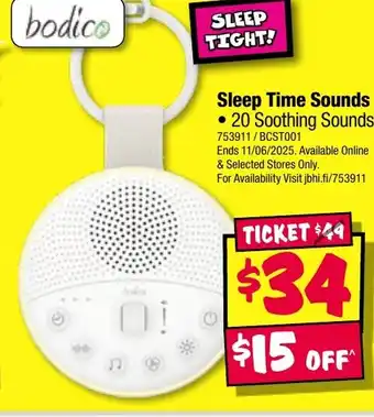 JB Hi-Fi Sleep time sounds offer