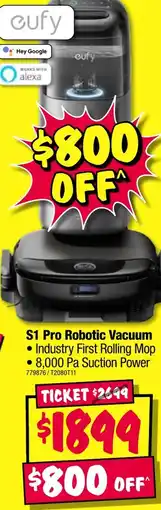 JB Hi-Fi S1 pro robotic vacuum offer