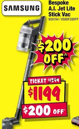 JB Hi-Fi Bespoke a.i. jet lite stick vac offer