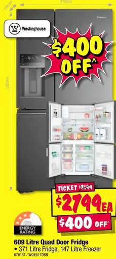 JB Hi-Fi Quad door fridge offer