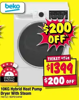 JB Hi-Fi Hybrid heat pump dryer with steam offer