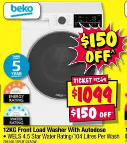 Front load washer with autodose