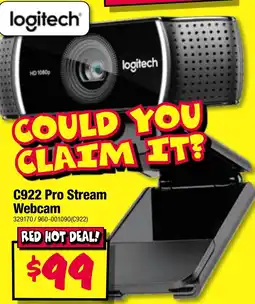JB Hi-Fi C922 pro stream webcam offer