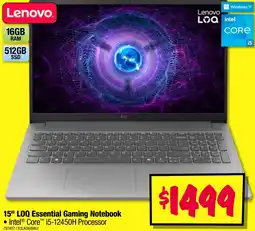 JB Hi-Fi 15" loq essential gaming notebook offer