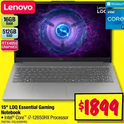 JB Hi-Fi 15" loq essential gaming notebook offer