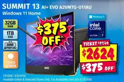 JB Hi-Fi Summit 13 al+ evo a2vmtg-011au windows 11 home offer