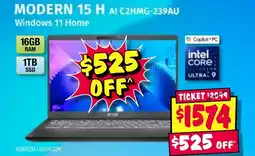 JB Hi-Fi Modern 15 windows 11 home offer