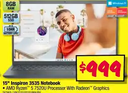 JB Hi-Fi 15" inspiron 3535 notebook offer